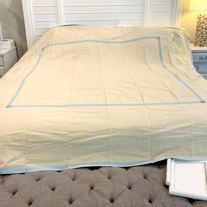 NWOT Ralph Lauren French blue and antique white queen duvet cover